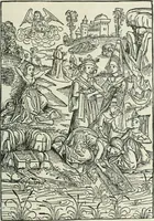 An illustration from Catalogue of an important library of rare and valuable books; incunabula typographica, mostly in original bindings; illustrated books of the XVIth and XVIIIth century; early Americana; Standard works on the fine arts; bibles and liturgical books; fine bindings; Judaica; early books on geography, etc., including Hypnerotomachia Poliphili, 1499; Schatzbehalter, 1491; Terentius, Venezia, 1497; Valturius, 1483; Dürers Hroswitha, Proportion a.o. Holbeins Dance of Death, 1538; The first Holbein Bible; Theuerdank, 1519; Monument du Costume; Janscha-Ziegler, Rheinansichten, etc (1900)