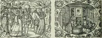An illustration from Catalogue of an important library of rare and valuable books; incunabula typographica, mostly in original bindings; illustrated books of the XVIth and XVIIIth century; early Americana; Standard works on the fine arts; bibles and liturgical books; fine bindings; Judaica; early books on geography, etc., including Hypnerotomachia Poliphili, 1499; Schatzbehalter, 1491; Terentius, Venezia, 1497; Valturius, 1483; Dürers Hroswitha, Proportion a.o. Holbeins Dance of Death, 1538; The first Holbein Bible; Theuerdank, 1519; Monument du Costume; Janscha-Ziegler, Rheinansichten, etc (1900)