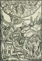 An illustration from Catalogue of an important library of rare and valuable books; incunabula typographica, mostly in original bindings; illustrated books of the XVIth and XVIIIth century; early Americana; Standard works on the fine arts; bibles and liturgical books; fine bindings; Judaica; early books on geography, etc., including Hypnerotomachia Poliphili, 1499; Schatzbehalter, 1491; Terentius, Venezia, 1497; Valturius, 1483; Dürers Hroswitha, Proportion a.o. Holbeins Dance of Death, 1538; The first Holbein Bible; Theuerdank, 1519; Monument du Costume; Janscha-Ziegler, Rheinansichten, etc (1900)