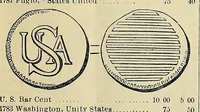 An illustration from Catalogue of old coins, stamps, curios (1890)