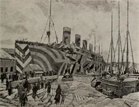 An illustration from Catalogue of pictures, sculpture, drawings, etchings and lithographs done by Canadian artists in Canada : under the authority of the Canadian War Memorials Fund and exhibited for the first time at the Art Gallery of Toronto, from October 18th to November 12th, 1919. (1919)