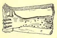 An illustration from Catalogue of rare and beautiful Greek, Egyptian, Byzantine and other glass, Persian and other pottery, old enamels, Sumptuous textiles and many other ancient objects of extraordinary interest : to be sold at unrestricted public sale by order of Dikran Khan Kelekian (1903)