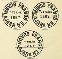 Picture 8 of 9 from Catalogue of the stamps, envelopes, wrappers and postal cards of Mexico : including the provisional issues of Campeche, Chiapas, Guadalajara, etc. (1895), leaf 96
