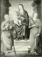 An illustration from Catalogue of an unique collection of Greek and Roman marbles, important gothic sculptures, primitive paintings, ceramics, tapestries and ancient rugs, including two monumental altars and a Greek iconostas, coming from historical collections and gathered in England, France, Austria, Italy and the Levant by a well-known European connoisseur during many years of discriminating collecting. The entire collection of 824 objects to be sold at public auction at the Anderson galleries ... New York city, on January twenty-sixth to twenty-ninth <1921> inclusive (1921)