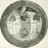 An illustration from Catalogue of an unique collection of Greek and Roman marbles, important gothic sculptures, primitive paintings, ceramics, tapestries and ancient rugs, including two monumental altars and a Greek iconostas, coming from historical collections and gathered in England, France, Austria, Italy and the Levant by a well-known European connoisseur during many years of discriminating collecting. The entire collection of 824 objects to be sold at public auction at the Anderson galleries ... New York city, on January twenty-sixth to twenty-ninth <1921> inclusive (1921)