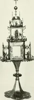 An illustration from Catalogue of an unique collection of Greek and Roman marbles, important gothic sculptures, primitive paintings, ceramics, tapestries and ancient rugs, including two monumental altars and a Greek iconostas, coming from historical collections and gathered in England, France, Austria, Italy and the Levant by a well-known European connoisseur during many years of discriminating collecting. The entire collection of 824 objects to be sold at public auction at the Anderson galleries ... New York city, on January twenty-sixth to twenty-ninth <1921> inclusive (1921)