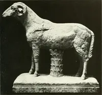 An illustration from Catalogue of an unique collection of Greek and Roman marbles, important gothic sculptures, primitive paintings, ceramics, tapestries and ancient rugs, including two monumental altars and a Greek iconostas, coming from historical collections and gathered in England, France, Austria, Italy and the Levant by a well-known European connoisseur during many years of discriminating collecting. The entire collection of 824 objects to be sold at public auction at the Anderson galleries ... New York city, on January twenty-sixth to twenty-ninth <1921> inclusive (1921)
