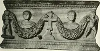 An illustration from Catalogue of an unique collection of Greek and Roman marbles, important gothic sculptures, primitive paintings, ceramics, tapestries and ancient rugs, including two monumental altars and a Greek iconostas, coming from historical collections and gathered in England, France, Austria, Italy and the Levant by a well-known European connoisseur during many years of discriminating collecting. The entire collection of 824 objects to be sold at public auction at the Anderson galleries ... New York city, on January twenty-sixth to twenty-ninth <1921> inclusive (1921)