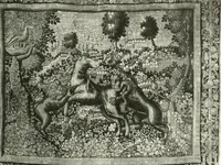 An illustration from Catalogue of an unique collection of Greek and Roman marbles, important gothic sculptures, primitive paintings, ceramics, tapestries and ancient rugs, including two monumental altars and a Greek iconostas, coming from historical collections and gathered in England, France, Austria, Italy and the Levant by a well-known European connoisseur during many years of discriminating collecting. The entire collection of 824 objects to be sold at public auction at the Anderson galleries ... New York city, on January twenty-sixth to twenty-ninth <1921> inclusive (1921)