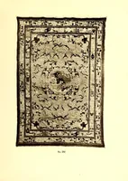 An illustration from Catalogue of Very Important Old Chinese Rugs and a Few Other Fare Works of Chinese Art Including Sculpture, Porcelains, Bronzes, Embroideries and Jewelry : From the collections of Frederick Moore of Peking, for several years a resident of China and John Kimberly Mumford of New York, author of "Oriental Rugs" (1916)