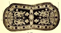 An illustration from Catalogue of Very Important Old Chinese Rugs and a Few Other Fare Works of Chinese Art Including Sculpture, Porcelains, Bronzes, Embroideries and Jewelry : From the collections of Frederick Moore of Peking, for several years a resident of China and John Kimberly Mumford of New York, author of "Oriental Rugs" (1916)