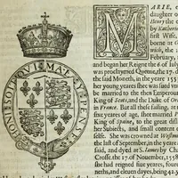 An illustration from A catalogue and succession of the kings, princes, dukes, marquesses, earles, and viscounts of this realme of England, since the Norman conquest, to this present yeare, 1619 : together, with their armes, wiues, and children : the times of their deaths and burials, with many their memorable actions (1619)
