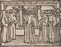 Picture 75 of 243 from Catalogus sanctorum [et] gestorum eoru[m] ex diuersis voluminibus collectus: editus a reuere[n]dissimo in [Christo] patre domino Petro de natalibus de venetijs dei gratia e[pisco]po Equilino (1506), leaf 121