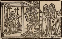 An illustration from Catalogus sanctorum [et] gestorum eoru[m] ex diuersis voluminibus collectus: editus a reuere[n]dissimo in [Christo] patre domino Petro de natalibus de venetijs dei gratia e[pisco]po Equilino (1506)