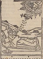 An illustration from Catalogus sanctorum [et] gestorum eoru[m] ex diuersis voluminibus collectus: editus a reuere[n]dissimo in [Christo] patre domino Petro de natalibus de venetijs dei gratia e[pisco]po Equilino (1506)