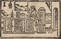 An illustration from Catalogus sanctorum [et] gestorum eoru[m] ex diuersis voluminibus collectus: editus a reuere[n]dissimo in [Christo] patre domino Petro de natalibus de venetijs dei gratia e[pisco]po Equilino (1506)