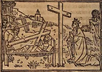 An illustration from Catalogus sanctorum [et] gestorum eoru[m] ex diuersis voluminibus collectus: editus a reuere[n]dissimo in [Christo] patre domino Petro de natalibus de venetijs dei gratia e[pisco]po Equilino (1506)