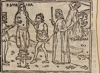 An illustration from Catalogus sanctorum [et] gestorum eoru[m] ex diuersis voluminibus collectus: editus a reuere[n]dissimo in [Christo] patre domino Petro de natalibus de venetijs dei gratia e[pisco]po Equilino (1506)