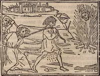 An illustration from Catalogus sanctorum [et] gestorum eoru[m] ex diuersis voluminibus collectus: editus a reuere[n]dissimo in [Christo] patre domino Petro de natalibus de venetijs dei gratia e[pisco]po Equilino (1506)
