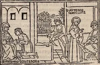 Picture 129 of 243 from Catalogus sanctorum [et] gestorum eoru[m] ex diuersis voluminibus collectus: editus a reuere[n]dissimo in [Christo] patre domino Petro de natalibus de venetijs dei gratia e[pisco]po Equilino (1506), leaf 240