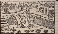 An illustration from Catalogus sanctorum [et] gestorum eoru[m] ex diuersis voluminibus collectus: editus a reuere[n]dissimo in [Christo] patre domino Petro de natalibus de venetijs dei gratia e[pisco]po Equilino (1506)