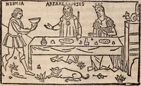 An illustration from Catalogus sanctorum [et] gestorum eoru[m] ex diuersis voluminibus collectus: editus a reuere[n]dissimo in [Christo] patre domino Petro de natalibus de venetijs dei gratia e[pisco]po Equilino (1506)