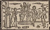 An illustration from Catalogus sanctorum [et] gestorum eoru[m] ex diuersis voluminibus collectus: editus a reuere[n]dissimo in [Christo] patre domino Petro de natalibus de venetijs dei gratia e[pisco]po Equilino (1506)