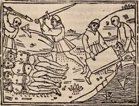 An illustration from Catalogus sanctorum [et] gestorum eoru[m] ex diuersis voluminibus collectus: editus a reuere[n]dissimo in [Christo] patre domino Petro de natalibus de venetijs dei gratia e[pisco]po Equilino (1506)