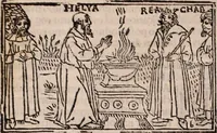 An illustration from Catalogus sanctorum [et] gestorum eoru[m] ex diuersis voluminibus collectus: editus a reuere[n]dissimo in [Christo] patre domino Petro de natalibus de venetijs dei gratia e[pisco]po Equilino (1506)