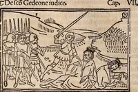 An illustration from Catalogus sanctorum [et] gestorum eoru[m] ex diuersis voluminibus collectus: editus a reuere[n]dissimo in [Christo] patre domino Petro de natalibus de venetijs dei gratia e[pisco]po Equilino (1506)