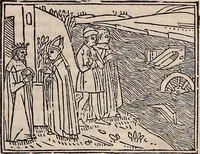 An illustration from Catalogus sanctorum [et] gestorum eoru[m] ex diuersis voluminibus collectus: editus a reuere[n]dissimo in [Christo] patre domino Petro de natalibus de venetijs dei gratia e[pisco]po Equilino (1506)