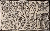 An illustration from Catalogus sanctorum [et] gestorum eoru[m] ex diuersis voluminibus collectus: editus a reuere[n]dissimo in [Christo] patre domino Petro de natalibus de venetijs dei gratia e[pisco]po Equilino (1506)