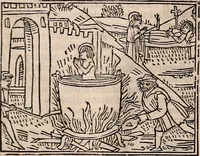 An illustration from Catalogus sanctorum [et] gestorum eoru[m] ex diuersis voluminibus collectus: editus a reuere[n]dissimo in [Christo] patre domino Petro de natalibus de venetijs dei gratia e[pisco]po Equilino (1506)