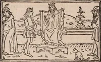 An illustration from Catalogus sanctorum [et] gestorum eoru[m] ex diuersis voluminibus collectus: editus a reuere[n]dissimo in [Christo] patre domino Petro de natalibus de venetijs dei gratia e[pisco]po Equilino (1506)