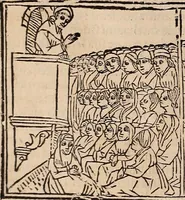 An illustration from Catalogus sanctorum [et] gestorum eoru[m] ex diuersis voluminibus collectus: editus a reuere[n]dissimo in [Christo] patre domino Petro de natalibus de venetijs dei gratia e[pisco]po Equilino (1506)