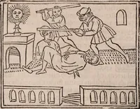 An illustration from Catalogus sanctorum [et] gestorum eoru[m] ex diuersis voluminibus collectus: editus a reuere[n]dissimo in [Christo] patre domino Petro de natalibus de venetijs dei gratia e[pisco]po Equilino (1506)