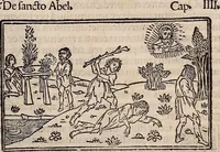 An illustration from Catalogus sanctorum [et] gestorum eoru[m] ex diuersis voluminibus collectus: editus a reuere[n]dissimo in [Christo] patre domino Petro de natalibus de venetijs dei gratia e[pisco]po Equilino (1506)