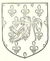 An illustration from Catalogve des tresillvstres dvcz et connestables de France : depuis le roy Clotaire premier du nom, iusques à trespuissant, tresmagnanime & tresuictorieux roy de France, Henry deuxieme (1555)