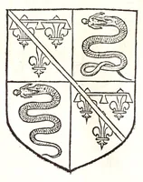 An illustration from Catalogve des tresillvstres dvcz et connestables de France : depuis le roy Clotaire premier du nom, iusques à trespuissant, tresmagnanime & tresuictorieux roy de France, Henry deuxieme (1555)