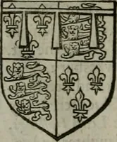 An illustration from A catalogve and succession of the kings, princes, dukes, marquesses, earles, and viscounts of this realme of England, since the Norman conquest, to this present yeere 1622. Together with their armes, wiues, and children; the times of their deaths and burials, with many of their memorable actions (1622)