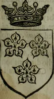 An illustration from A catalogve and succession of the kings, princes, dukes, marquesses, earles, and viscounts of this realme of England, since the Norman conquest, to this present yeere 1622. Together with their armes, wiues, and children; the times of their deaths and burials, with many of their memorable actions (1622)