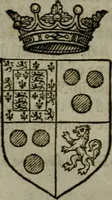 An illustration from A catalogve and succession of the kings, princes, dukes, marquesses, earles, and viscounts of this realme of England, since the Norman conquest, to this present yeere 1622. Together with their armes, wiues, and children; the times of their deaths and burials, with many of their memorable actions (1622)