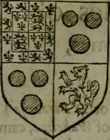 An illustration from A catalogve and succession of the kings, princes, dukes, marquesses, earles, and viscounts of this realme of England, since the Norman conquest, to this present yeere 1622. Together with their armes, wiues, and children; the times of their deaths and burials, with many of their memorable actions (1622)