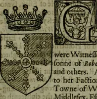 An illustration from A catalogve and succession of the kings, princes, dukes, marquesses, earles, and viscounts of this realme of England, since the Norman conquest, to this present yeere 1622. Together with their armes, wiues, and children; the times of their deaths and burials, with many of their memorable actions (1622)