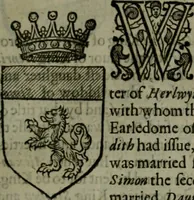 An illustration from A catalogve and succession of the kings, princes, dukes, marquesses, earles, and viscounts of this realme of England, since the Norman conquest, to this present yeere 1622. Together with their armes, wiues, and children; the times of their deaths and burials, with many of their memorable actions (1622)
