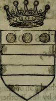 An illustration from A catalogve and succession of the kings, princes, dukes, marquesses, earles, and viscounts of this realme of England, since the Norman conquest, to this present yeere 1622. Together with their armes, wiues, and children; the times of their deaths and burials, with many of their memorable actions (1622)
