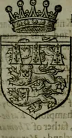 An illustration from A catalogve and succession of the kings, princes, dukes, marquesses, earles, and viscounts of this realme of England, since the Norman conquest, to this present yeere 1622. Together with their armes, wiues, and children; the times of their deaths and burials, with many of their memorable actions (1622)