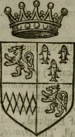 An illustration from A catalogve and succession of the kings, princes, dukes, marquesses, earles, and viscounts of this realme of England, since the Norman conquest, to this present yeere 1622. Together with their armes, wiues, and children; the times of their deaths and burials, with many of their memorable actions (1622)
