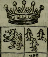 An illustration from A catalogve and succession of the kings, princes, dukes, marquesses, earles, and viscounts of this realme of England, since the Norman conquest, to this present yeere 1622. Together with their armes, wiues, and children; the times of their deaths and burials, with many of their memorable actions (1622)