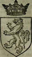 An illustration from A catalogve and succession of the kings, princes, dukes, marquesses, earles, and viscounts of this realme of England, since the Norman conquest, to this present yeere 1622. Together with their armes, wiues, and children; the times of their deaths and burials, with many of their memorable actions (1622)